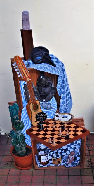 stilleven met schaakbord